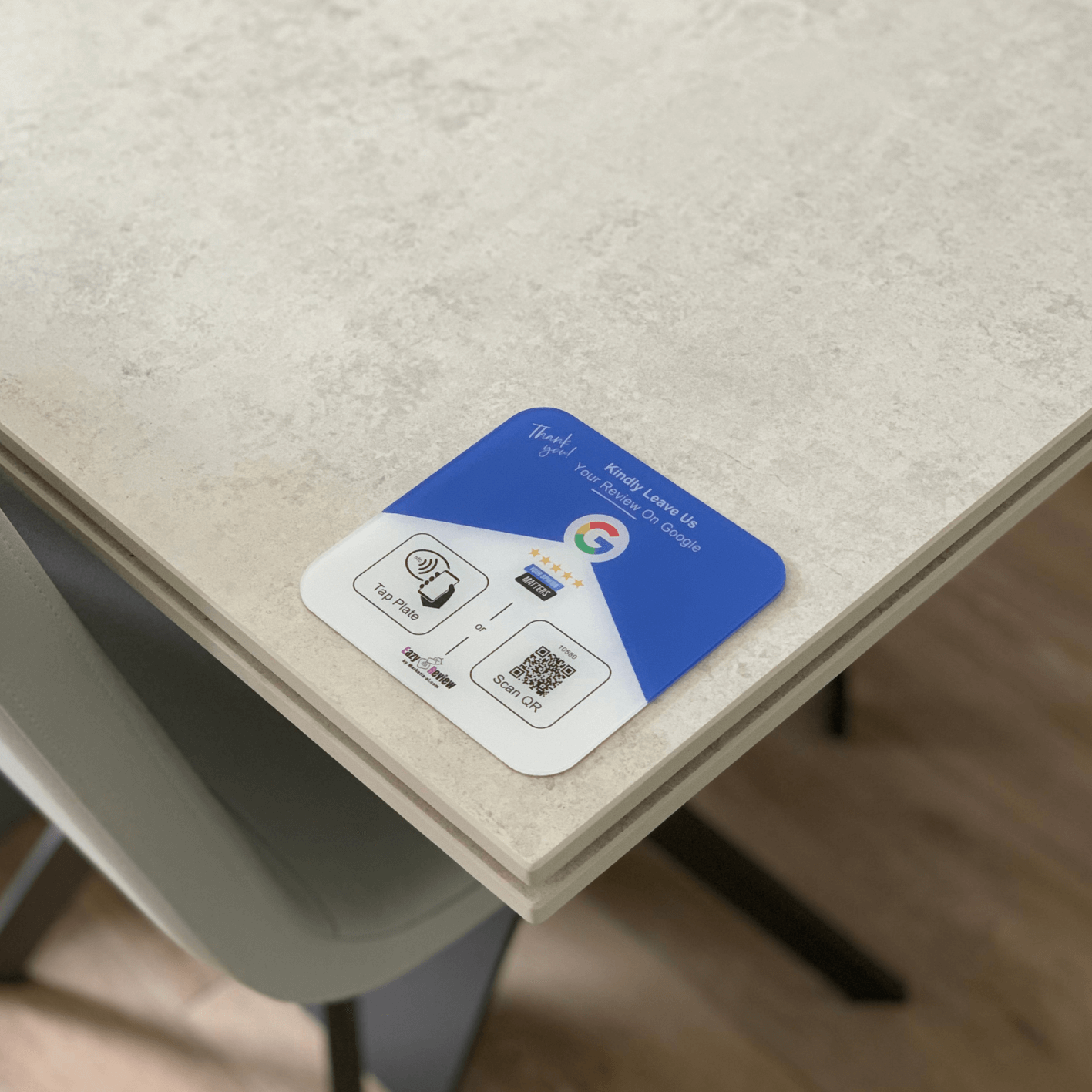 'Adhesive back' NFC Google Review Plate - 12 x 12cm